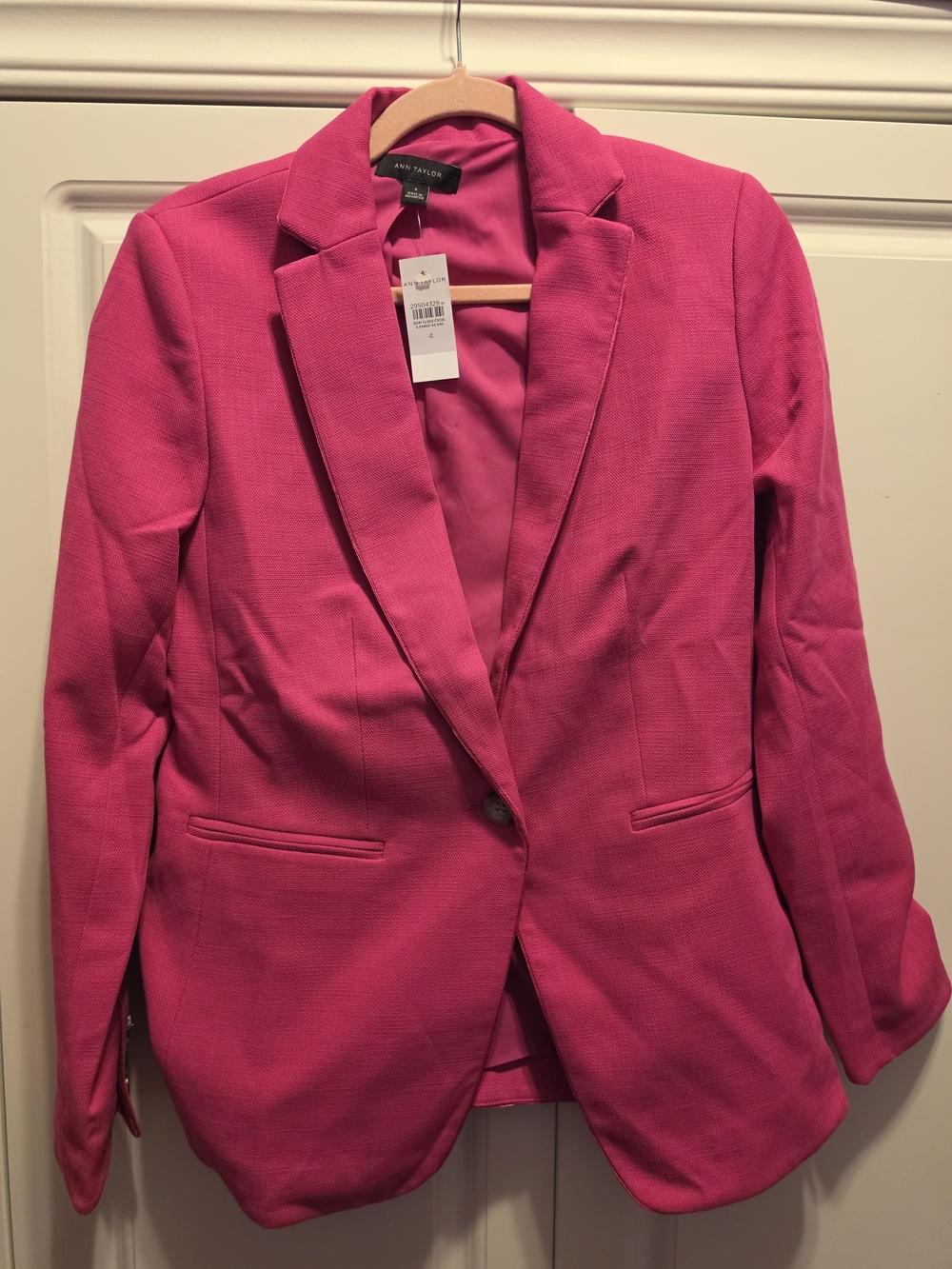 Ann Taylor Hot Pink Single-Button Blazer